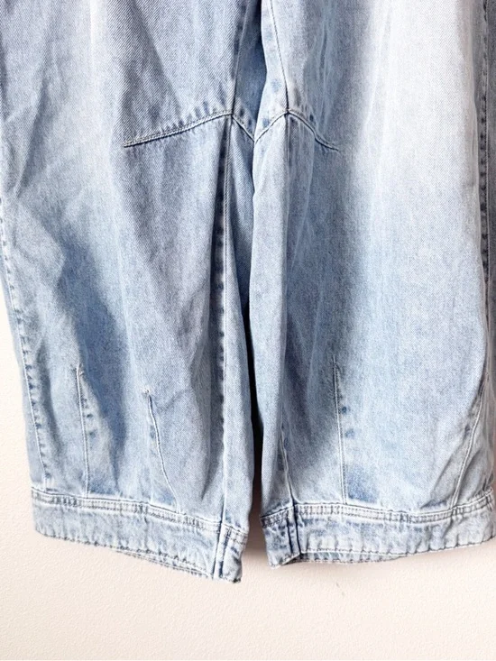 Free People Oslo Light Blue Wide-Leg High-Waist Jogger Jeans - Picture 7 of 14